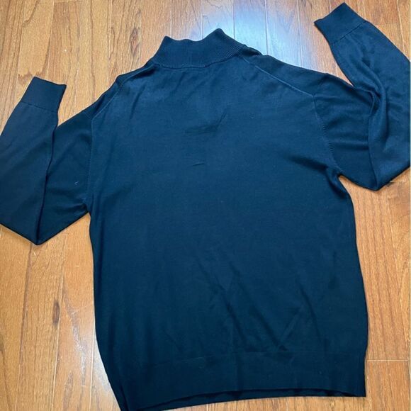 LANZINO L Wool 1/4 Zip Argyle Sweater - Picture 9 of 11